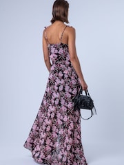 Religion Pink Ruffle Dream Maxi Occasion Dress  With Corsage - Image 4 of 8