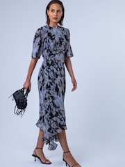 Religion Grey Solstice Tea Desk to Dinner Dress with Crew Neck Print - Image 4 of 8