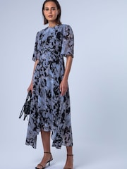 Religion Grey Solstice Tea Desk to Dinner Dress with Crew Neck Print - Image 5 of 8