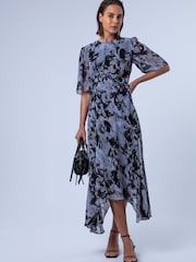 Religion Grey Solstice Tea Desk to Dinner Dress with Crew Neck Print - Image 7 of 8