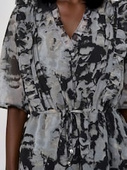 Religion Grey Solvent Print Evie Ruffle Blouse With Tie Waist - Image 6 of 8