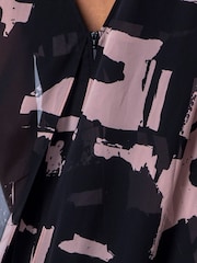 Religion Black Shea Maxi Occason Dress With Cape Styling In Abstract Facade Print - Image 8 of 8