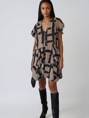 Religion Natural Bold Stripe Janet Short Mini V-neck Dress With Studs - Image 3 of 8