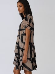 Religion Natural Bold Stripe Janet Short Mini V-neck Dress With Studs - Image 7 of 8