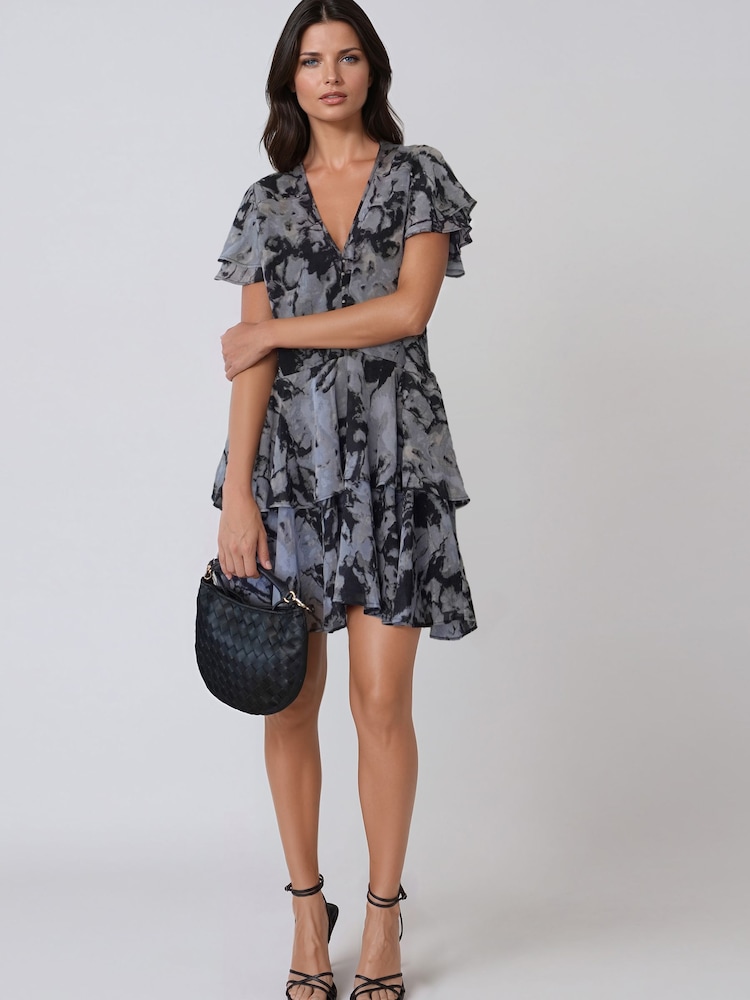 Religion Grey Janet Short Mini V-neck Dress With Studs - Image 2 of 8 Religion Grey Janet Short Mini V-neck Dress With Studs - Image 2 of 8