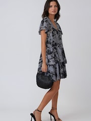 Religion Grey Janet Short Mini V-neck Dress With Studs - Image 4 of 8
