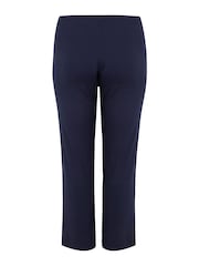 Yours Curve Navy Bestseller Wide Leg Pull On Stretch Jersey Yoga Joggers - Image 4 of 4