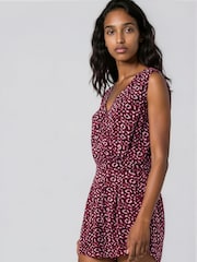 Religion Red Gem Playsuit with Lace Hem and Neck Trim Floral - Image 2 of 8