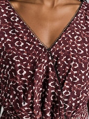 Religion Red Gem Playsuit with Lace Hem and Neck Trim Floral - Image 5 of 8