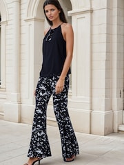 Religion Black Abstract monochrome printed Jersey Flare Eden Trousers - Image 4 of 8