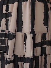 Religion Natural Stripe Print Citrine Tiered Maxi Skirt - Image 7 of 7