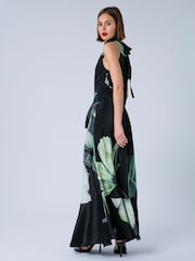 Yaşıl - Religion Valeria Maxi Halter Yaxalıqlı böyük çiçək naxışlı münasibətilə don - 8şəkildən 6 şəkil