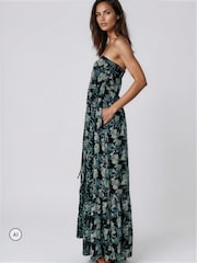 Religion Green Bandeau Harper Occasion Maxi Dress in Floral Prime Print with Detachable Straps - Image 7 of 8