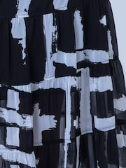 Black Monochrome Abstract Stripe - Religion лимонний багатоярусна спідниця максі - Image 8 of 8