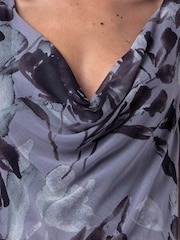 Religion Grey Anne Maxi Occasion Dress With Scoop Neck In Bias Cut Fit In Pretty Floral - Image 8 of 8