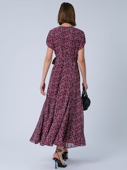 Religion Purple Solstice Wrap Maxi Occasion Dress in Polka Dot Print in Port – 2-Way Styling - Image 6 of 8