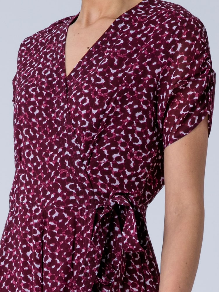 Religion Purple Solstice Wrap Maxi Occasion Dress in Polka Dot Print in Port – 2-Way Styling - Image 8 of 8 Religion Purple Solstice Wrap Maxi Occasion Dress in Polka Dot Print in Port – 2-Way Styling - Image 8 of 8