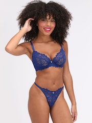 Boux Avenue Blue Heidi Floral Lace Plunge Bra - Image 3 of 5