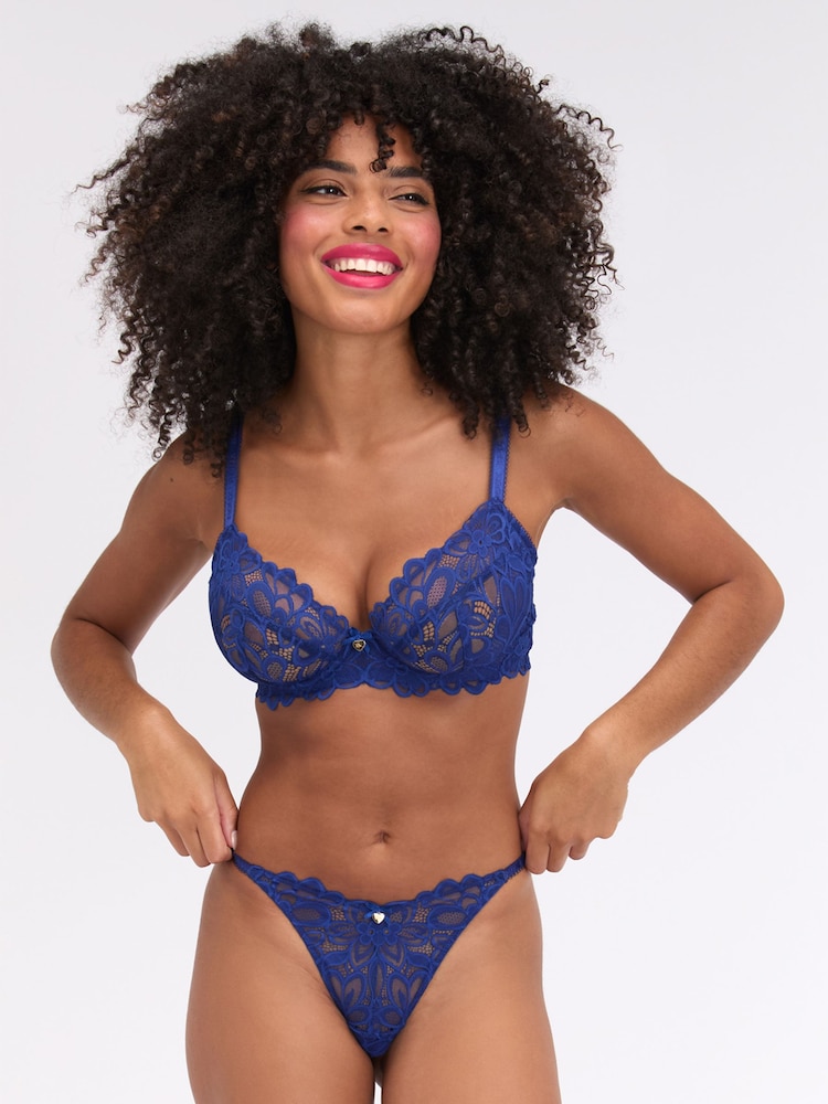 Boux Avenue Blue Heidi Floral Lace Plunge Bra - Image 5 of 5 Boux Avenue Blue Heidi Floral Lace Plunge Bra - Image 5 of 5
