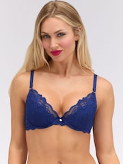 Boux Avenue Midnight Blue Harper Lace Balconette Bra - Image 1 of 6