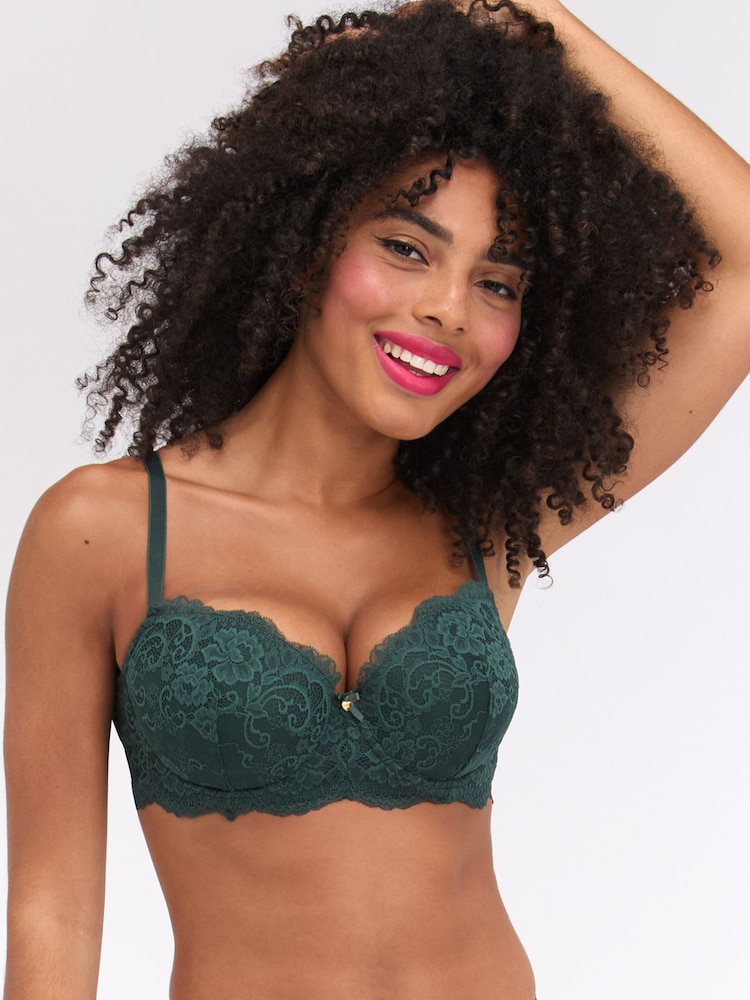 Boux Avenue Green Emma Lace Balconette Bra - Image 1 of 5