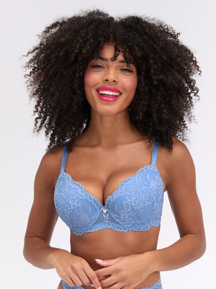 Boux Avenue Blue Billie Lace Balconette Bra - Image 1 of 5 Boux Avenue Blue Billie Lace Balconette Bra - Image 1 of 5