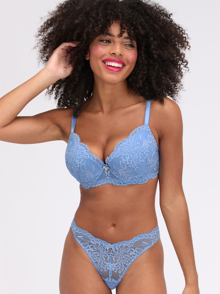 Boux Avenue Blue Billie Lace Balconette Bra - Image 6 of 6
