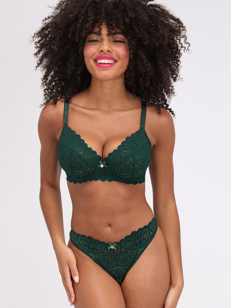 Boux Avenue Green Carmel Lace Plunge Bra - Image 6 of 6 Boux Avenue Green Carmel Lace Plunge Bra - Image 6 of 6