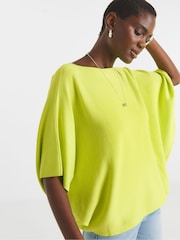 JD Williams Green Lime Batwing Knitted Jumper - Image 1 of 5