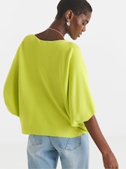 JD Williams Green Lime Batwing Knitted Jumper - Image 2 of 5