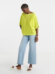 JD Williams Green Lime Batwing Knitted Jumper - Image 3 of 5
