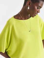 JD Williams Green Lime Batwing Knitted Jumper - Image 4 of 5