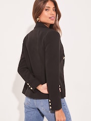 Lipsy Black Military Tailored Button Blazer - Image 2 of 4