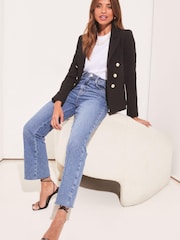 Lipsy Black Military Tailored Button Blazer - Image 3 of 4