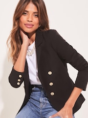Lipsy Black Military Tailored Button Blazer - Image 4 of 4