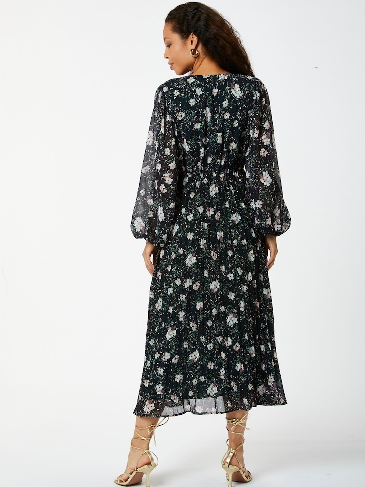 Schwarz - Zibi London Plissiertes Maxikleid - Bild 2 von 5