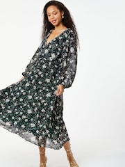 Schwarz - Zibi London Plissiertes Maxikleid - Bild 4 von 5