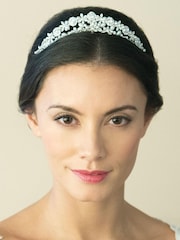 Ivory & Co Silver Lolita Crystal and Pearl Vinage Inspired Tiara - Image 4 of 5