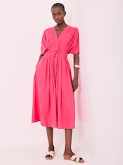 Mint Velvet Pink Cotton Midi Dress - Image 2 of 8