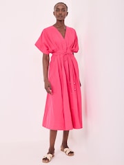 Mint Velvet Pink Cotton Midi Dress - Image 5 of 8
