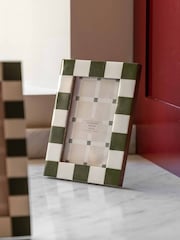 Gallery Home Green Checkered Photo Frame - Image 1 of 5