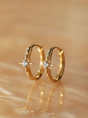 Carrie Elizabeth Gold Tone Celestia Star Huggie Hoops - Image 2 of 3