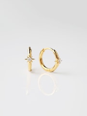 Carrie Elizabeth Gold Tone Celestia Star Huggie Hoops - Image 3 of 3