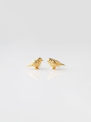 Carrie Elizabeth Gold Tone Robin Stud Earrings - Image 2 of 4