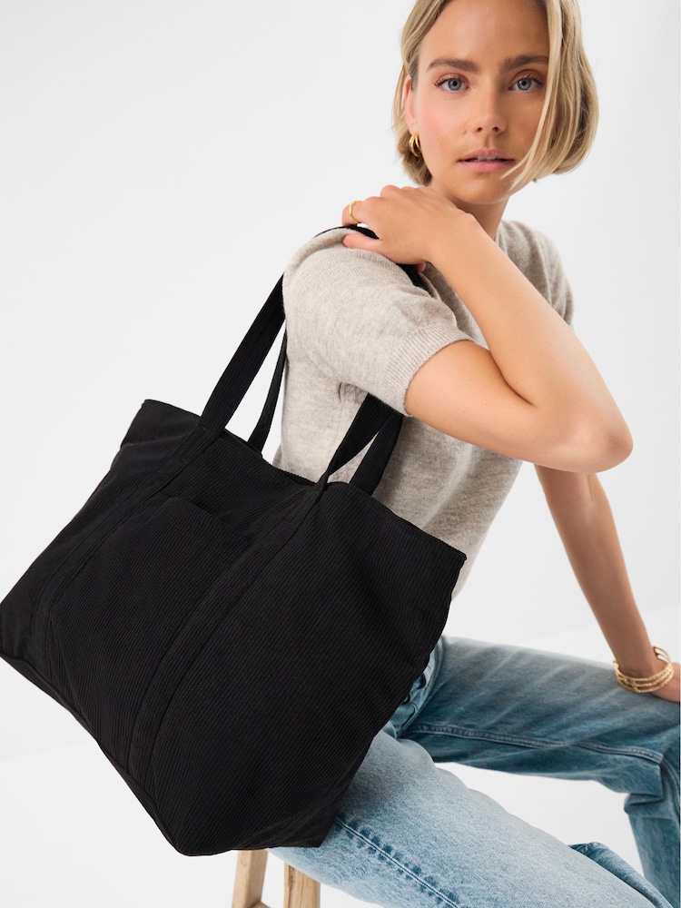 Accessorize Black Corduroy Shopper Bag - Image 1 of 4