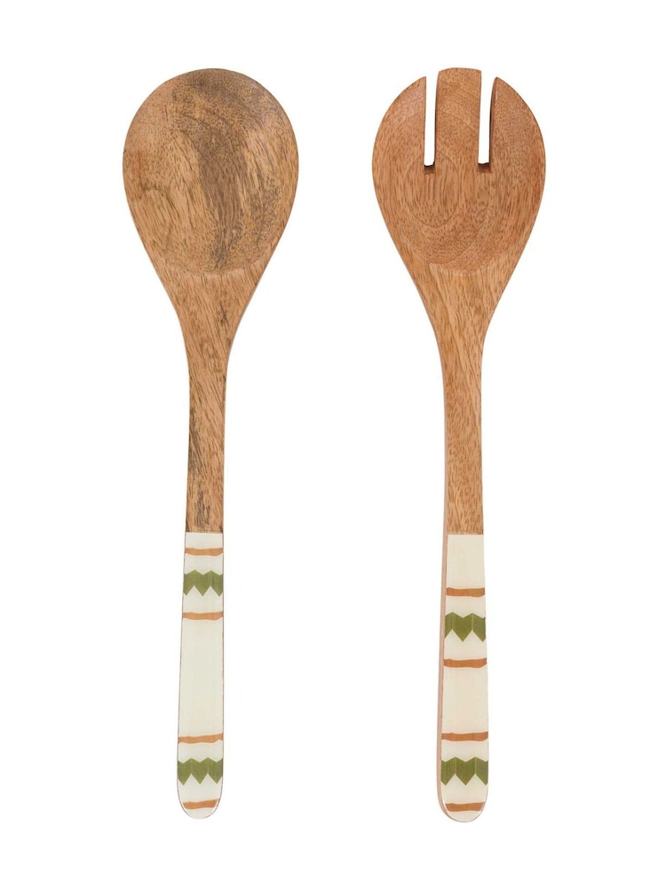 Gallery Home Natural Mango Wood Salad Servers - Image 1 of 1 Gallery Home Natural Mango Wood Salad Servers - Image 1 of 1