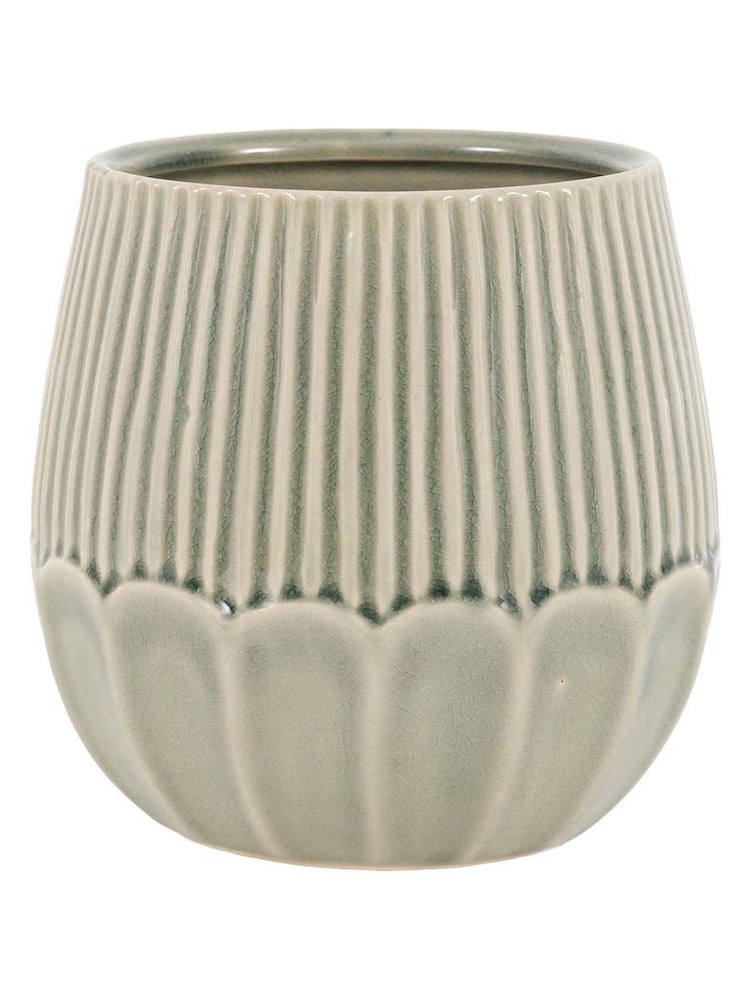 Gallery Home Green Ceramic Indoor Planter - Image 4 of 4 Gallery Home Green Ceramic Indoor Planter - Image 4 of 4
