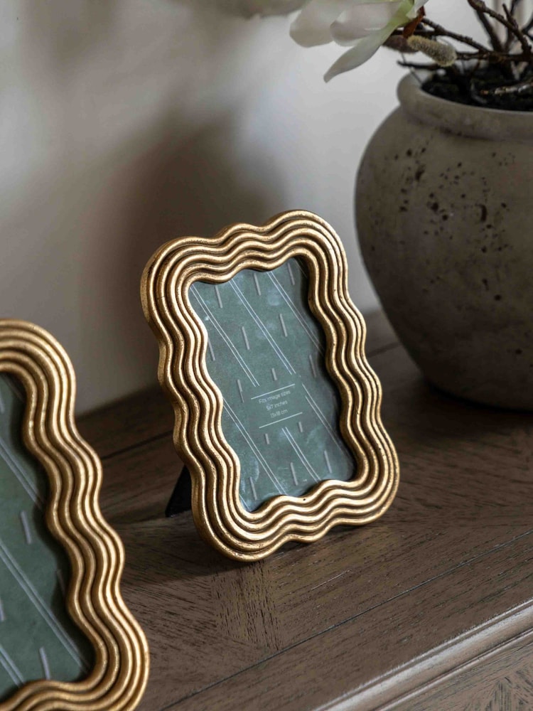 Gallery Home Gold Wavy Photo Frame - Image 1 of 5 Gallery Home Gold Wavy Photo Frame - Image 1 of 5