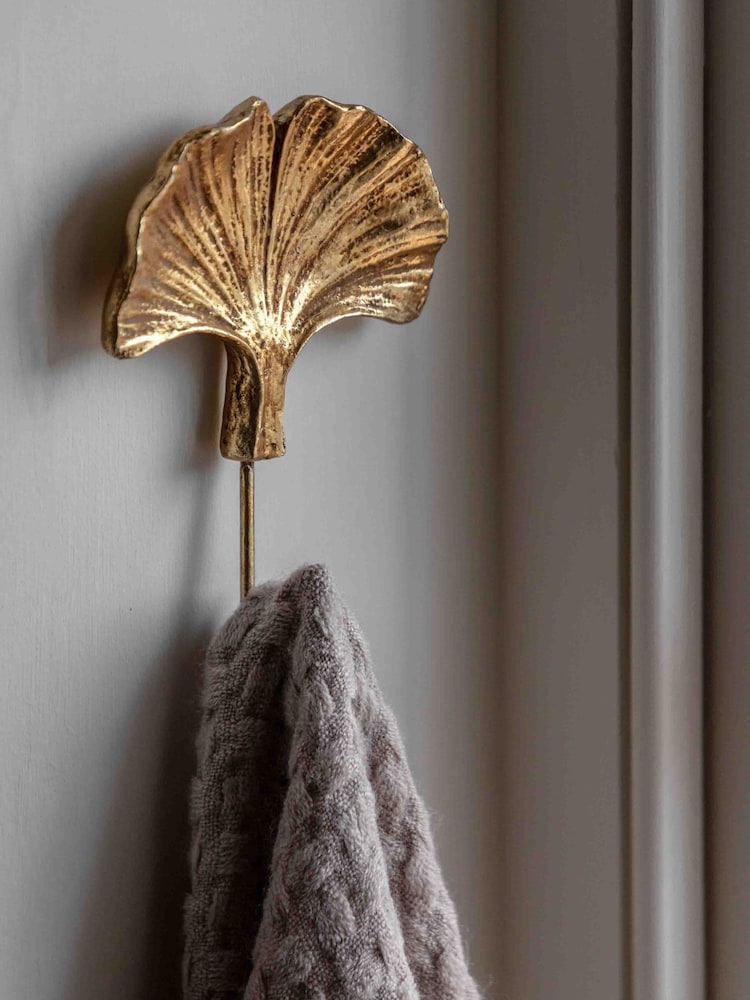 Gallery Home Gold Ginkgo Leaf Wall Hook - Image 1 of 5 Gallery Home Gold Ginkgo Leaf Wall Hook - Image 1 of 5