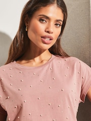 Lipsy Pink Round Neck T-Shirt - Image 2 of 4